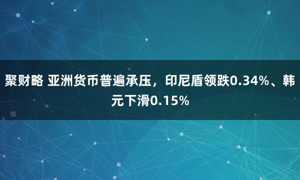 聚财略 亚洲货币普遍承压，印尼盾领跌0.34%、韩元下滑0.15%